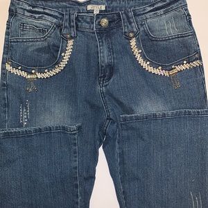Rhinestone Decorated Jeans